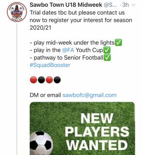 Sawbridgeworth Town FC Trials