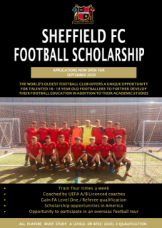 Sheffield FC Scholarship football trials 